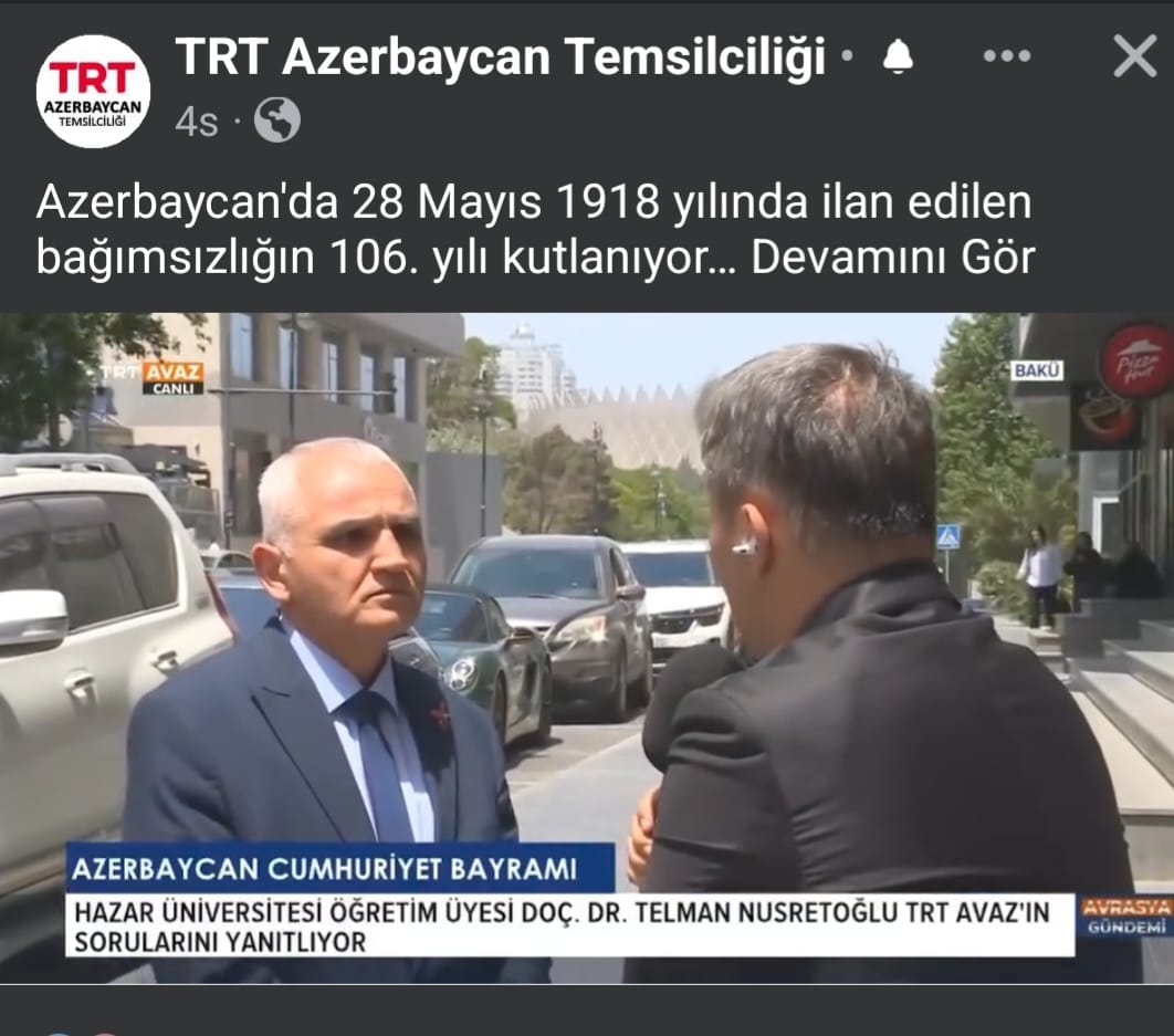 Assoc. Prof. Telman Nusratoghlu’s  Independence Day Speeches on TV Channels   